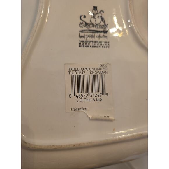 Snowman Ceramic Serving Dish Set 4 Pieces Holiday Christmas Bowls Platte - Picture 10 of 16